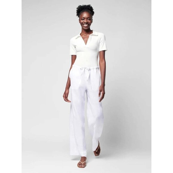 Faherty Sands Linen Relaxed Straight Leg White Pants Size‎ XL - Picture 1 of 10